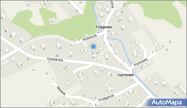 Rychwałdek, Karpacka, 22, mapa Rychwałdek