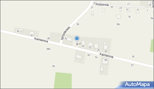 Samociążek, Kamienna, 26, mapa Samociążek