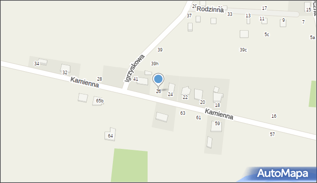 Samociążek, Kamienna, 26, mapa Samociążek