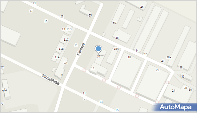 Siedlce, Karowa, 16, mapa Siedlce