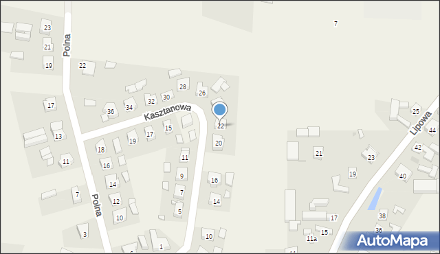 Siedlec, Kasztanowa, 22, mapa Siedlec