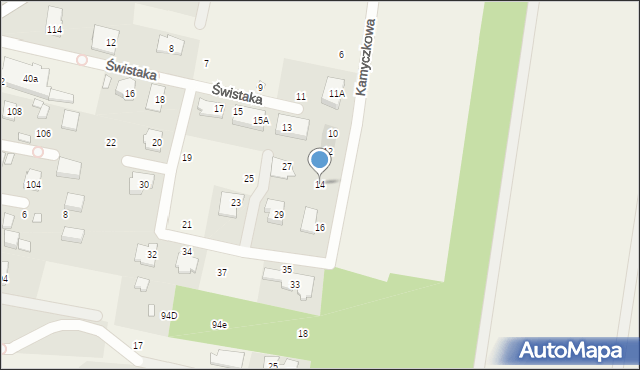 Siedliska, Kamyczkowa, 14, mapa Siedliska