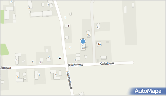 Siedliska, Kasztanowa, 9A, mapa Siedliska