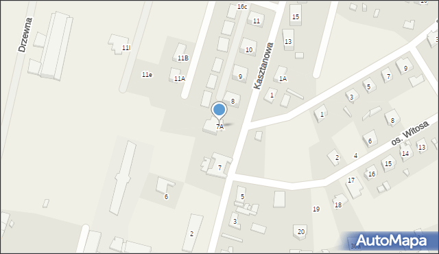 Siedlisko, Kasztanowa, 7A, mapa Siedlisko