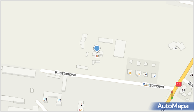 Siemianice, Kasztanowa, 10, mapa Siemianice