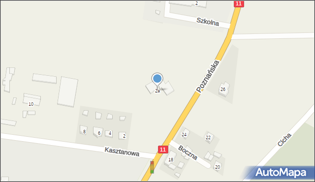 Siemianice, Kasztanowa, 2a, mapa Siemianice