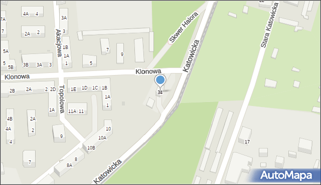 Siemianowice Śląskie, Katowicka, 34, mapa Siemianowice Śląskie