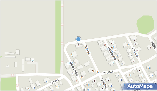 Siemianowice Śląskie, Kawek, 7, mapa Siemianowice Śląskie