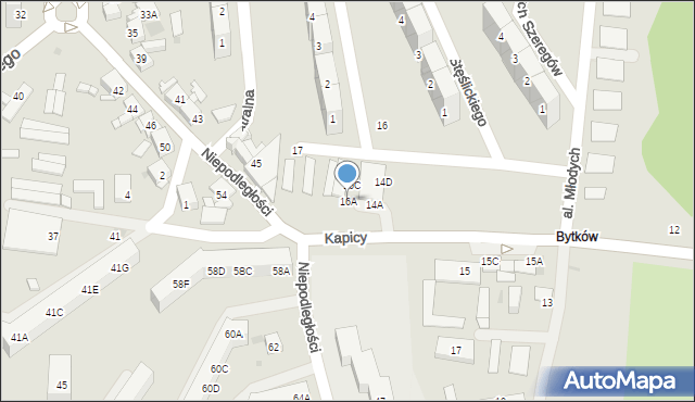 Siemianowice Śląskie, Kapicy Jana, ks., 16A, mapa Siemianowice Śląskie