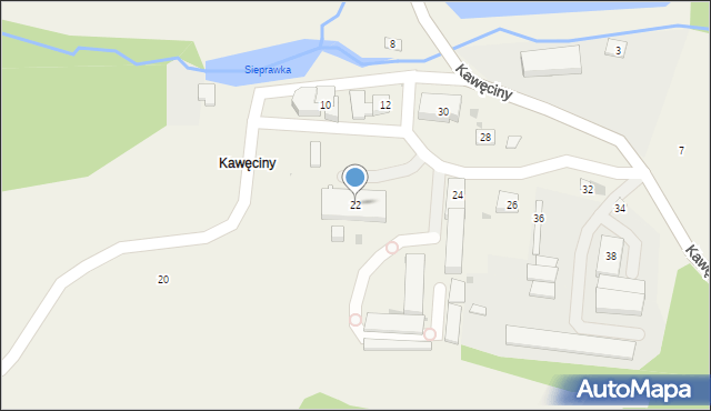 Siepraw, Kawęciny, 22, mapa Siepraw