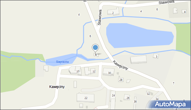 Siepraw, Kawęciny, 8, mapa Siepraw