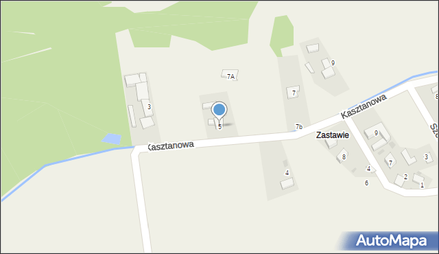 Sierakowice, Kasztanowa, 5, mapa Sierakowice