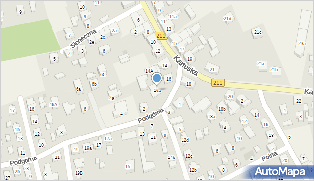 Sierakowice, Kartuska, 16a, mapa Sierakowice