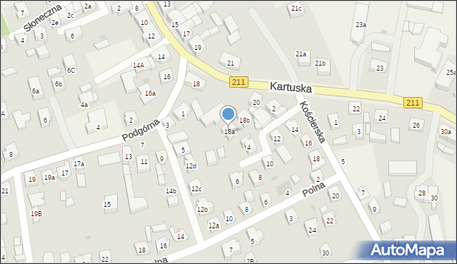 Sierakowice, Kartuska, 18a, mapa Sierakowice