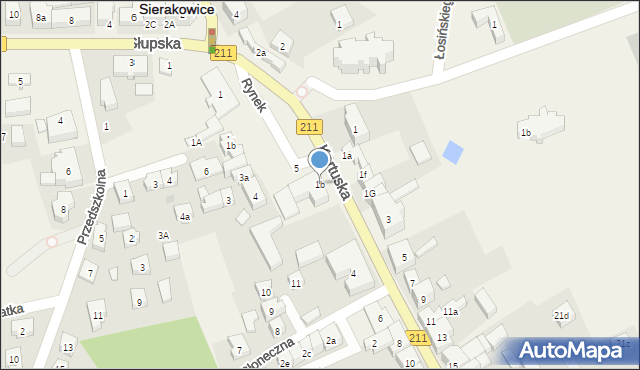 Sierakowice, Kartuska, 1b, mapa Sierakowice