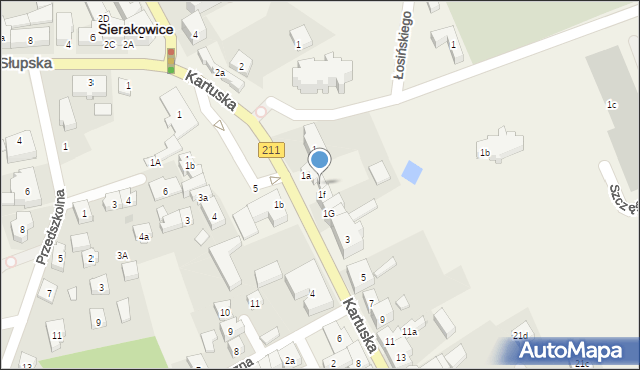 Sierakowice, Kartuska, 1d, mapa Sierakowice