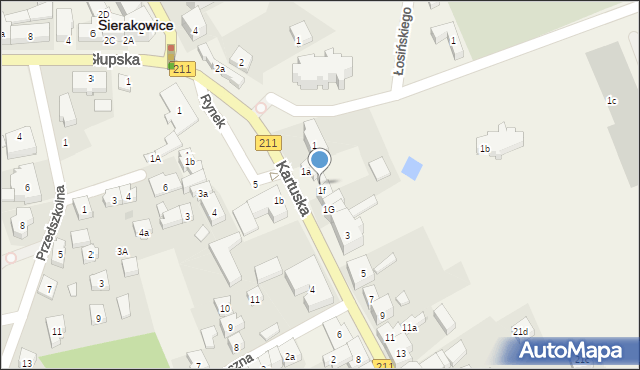 Sierakowice, Kartuska, 1e, mapa Sierakowice