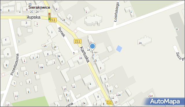 Sierakowice, Kartuska, 1e, mapa Sierakowice