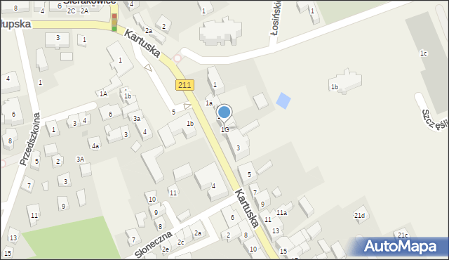 Sierakowice, Kartuska, 1G, mapa Sierakowice
