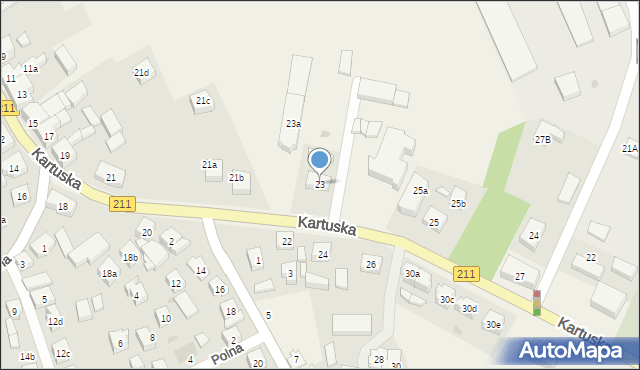 Sierakowice, Kartuska, 23, mapa Sierakowice