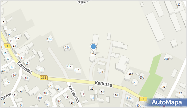 Sierakowice, Kartuska, 23a, mapa Sierakowice