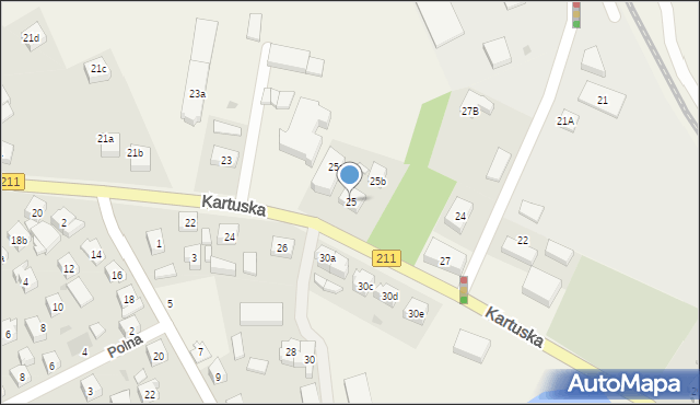 Sierakowice, Kartuska, 25, mapa Sierakowice