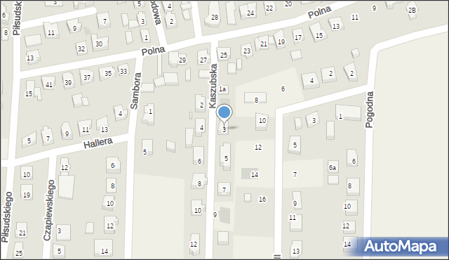Sierakowice, Kaszubska, 3, mapa Sierakowice