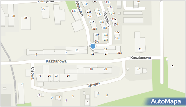 Skarbimierz-Osiedle, Kasztanowa, 13, mapa Skarbimierz-Osiedle