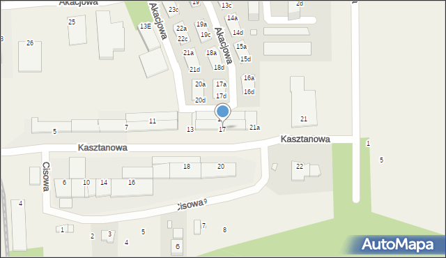 Skarbimierz-Osiedle, Kasztanowa, 17, mapa Skarbimierz-Osiedle