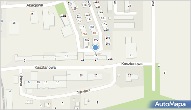 Skarbimierz-Osiedle, Kasztanowa, 19, mapa Skarbimierz-Osiedle