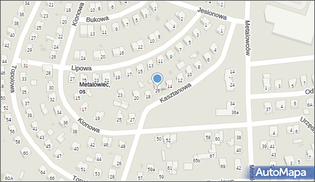 Skarżysko-Kamienna, Kasztanowa, 16, mapa Skarżysko-Kamienna