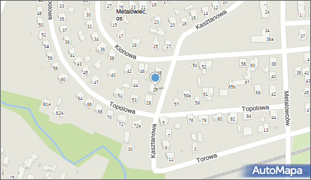 Skarżysko-Kamienna, Kasztanowa, 26, mapa Skarżysko-Kamienna