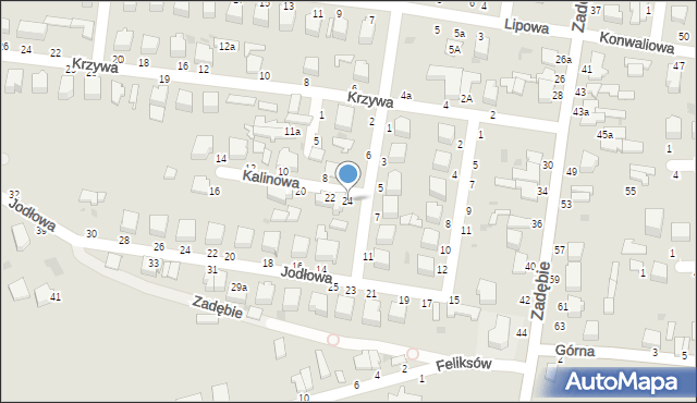 Skierniewice, Kalinowa, 24, mapa Skierniewic