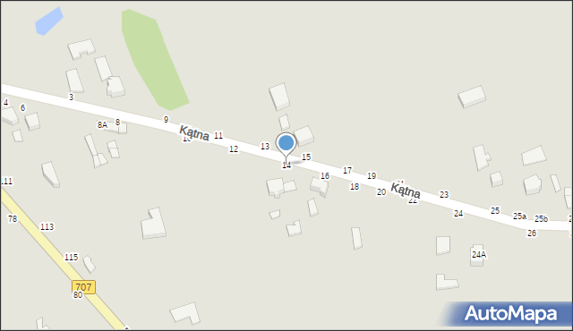 Skierniewice, Kątna, 14, mapa Skierniewic