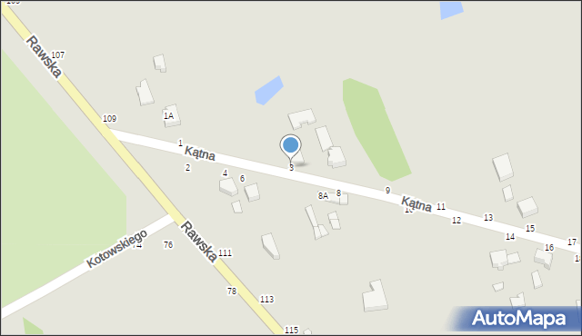 Skierniewice, Kątna, 3, mapa Skierniewic