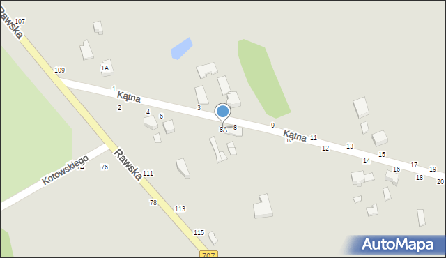 Skierniewice, Kątna, 8A, mapa Skierniewic