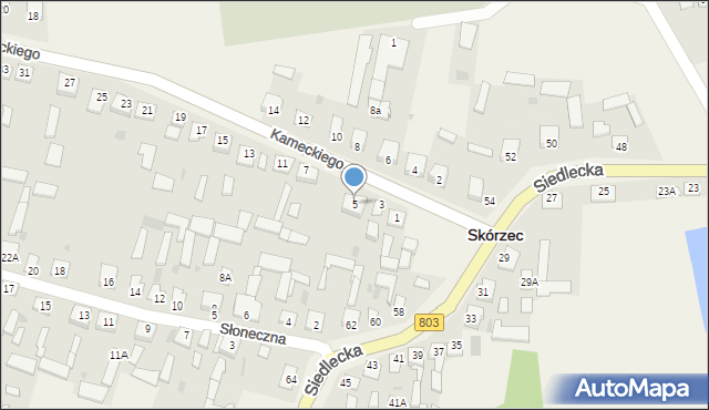 Skórzec, Kameckiego Mieczysława, 5, mapa Skórzec