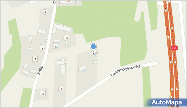 Skuszew, Kamieńczykowska, 5, mapa Skuszew