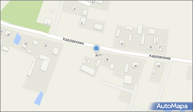 Śleszyn, Kasztanowa, 36, mapa Śleszyn