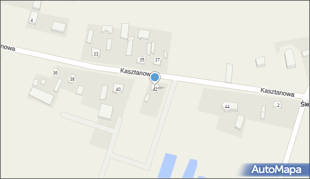 Śleszyn, Kasztanowa, 42, mapa Śleszyn