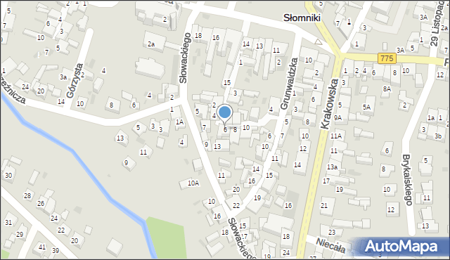 Słomniki, Karpacka, 9, mapa Słomniki