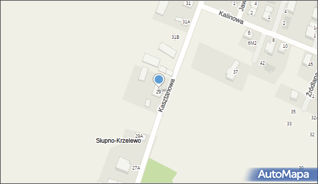 Słupno, Kasztanowa, 29, mapa Słupno