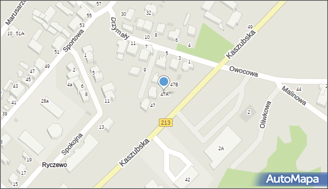 Słupsk, Kaszubska, 47A, mapa Słupska