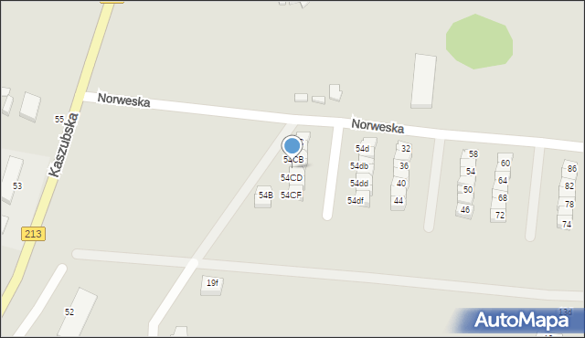 Słupsk, Kaszubska, 54CC, mapa Słupska