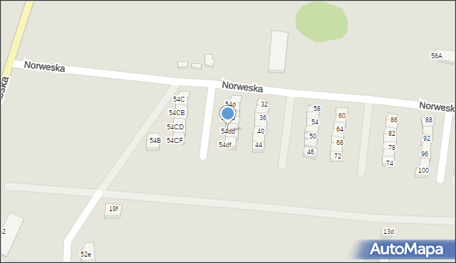 Słupsk, Kaszubska, 54dd, mapa Słupska