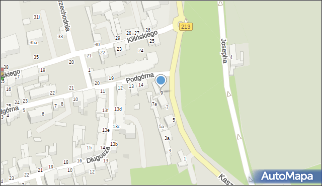 Słupsk, Kaszubska, 9, mapa Słupska