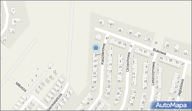 Smolec, Kasztanowa, 10, mapa Smolec