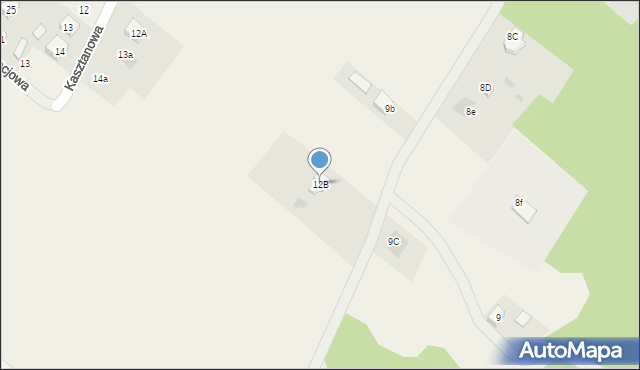 Sobienie-Jeziory, Kasztanowa, 12B, mapa Sobienie-Jeziory