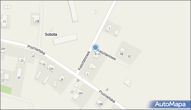 Sobota, Kasztanowa, 4, mapa Sobota