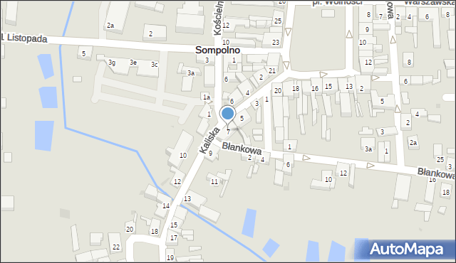 Sompolno, Kaliska, 7, mapa Sompolno